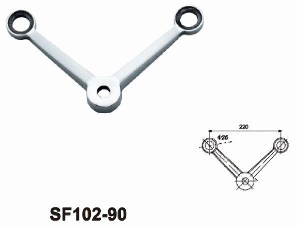 2 Arms 304 Stainless Steel Spider Glass Fitting