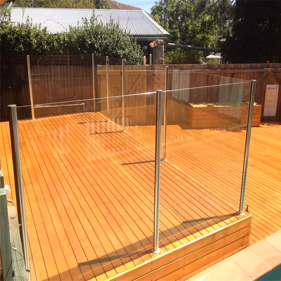 Barandilla de panel de valla de vidrio templado para piscina sin marco de acero inoxidable